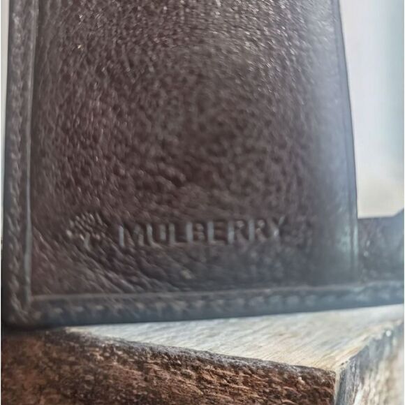 Mulberry Brown CALF SKIN Leather Wallet with Brass Buckle Hardware - Picture 10 of 12